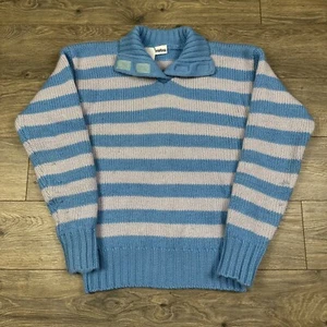 Vintage Mistral Wool Sweater Womens Small Blue White Striped - Picture 1 of 5