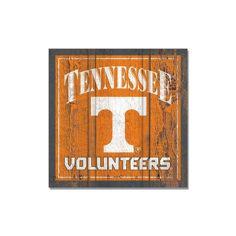 LOT OF TWO (2) TENNESSEE VOLUNTEERS (3" X 3") DISTRESSED LOOK, WOODEN MAGNETS Cover