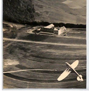 GERMANY GLIDER Aviation Postcard WOLF HIRTH *LOOPING* Real Photo {ex Slater}PG33 - Picture 1 of 10