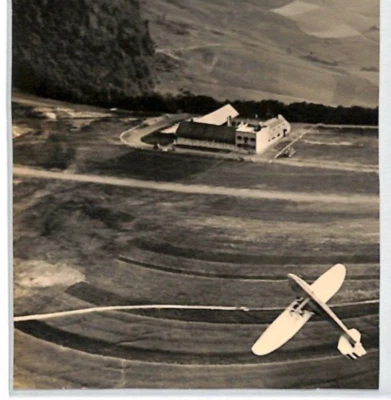 GERMANY GLIDER Aviation Postcard WOLF HIRTH *LOOPING* Real Photo {ex Slater}PG33 - Image 1 of 4