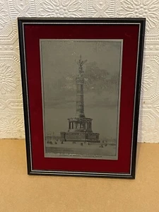 The Victory Monument Column Thiergarten Berlin Signed Metal Print Engraving - Picture 1 of 21