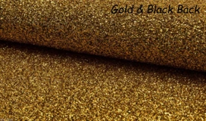 GLITZERNDE LATTE Lurex Stoffmaterial / 150 cm breit / GOLD auf SCHWARZ Rückenglitzer - Bild 1 von 2