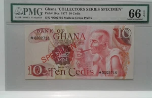 Bank of Ghana 10 Cedis 1977 Specimen PMG 66 Gem Uncirculated - Picture 1 of 6