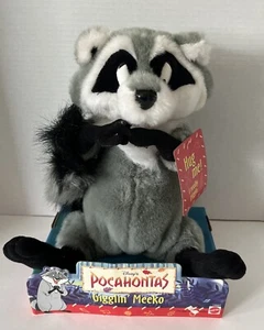 RARE Vintage Disney Mattel 1995 Stuffed Gigglin' Meeko Racoon #14027 New-Unused - Picture 1 of 7