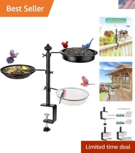 Stylish Matte Black Balcony Bird Feeder for Hummingbirds - Three Trays Included - Picture 1 of 10