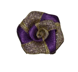 Gold plum/ dark purple ROSE flower 4cm glue on Sew on Applique Motif Patch trim - Picture 1 of 1