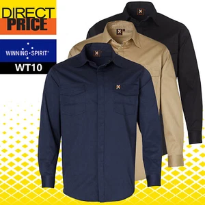 Shiny WT10 MENS STRETCH WORK SHIRT WITH 2 FRONT FLAP POCKETS,WT10 - Picture 1 of 10