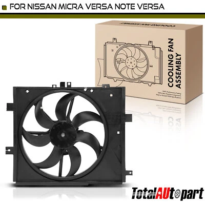 Ventilador de refrigeração do radiador do motor com conjunto de cobertura para Nissan Micra Versa Note Versa - Imagem 1 de 4