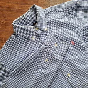 Ralph Lauren Blue Plaid Button Up Long Sleeve Shirt Men's M - Picture 1 of 7