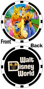 WINNIE THE POOH - WALT DISNEY WORLD CHARACTER - COLLECTABLE POKER CHIP - Picture 1 of 2