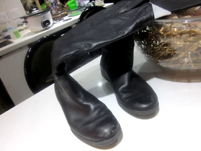 Женские кожаные сапоги до колена Merona - черные - размер 8 - Изображение 1 из 4