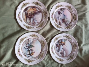 Lots Of 4 Ansley Bone China Festive Plates. - Picture 1 of 9