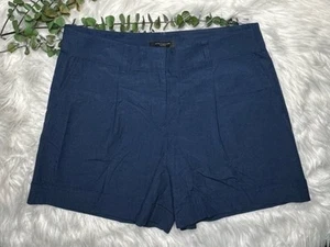 Ann Taylor Navy Blue Pleated Shorts Size 8 Petite New With Tags - Picture 1 of 4