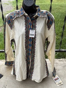 Vintage Wrangler Westernkleidung für Damen Gr. L Button Down Baumwolle Cowgirl Klassiker - Bild 1 von 8