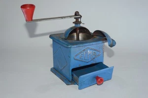 VTG ELMA Coffee Grinder Manual Blue Cast Iron Mill Rustic Kitchen Decor Spain - Picture 1 of 9