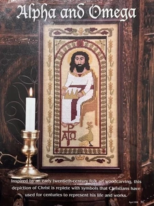 Alpha & Omega 20th Century Folk Art Jesus Counted Cross Stitch Tapestry Pattern - Picture 1 of 1