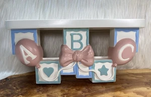Vintage HomeCo Nursery Wall Shelf Baby’s Decor ABC Blocks Balloons Bows 1990’s - Picture 1 of 16
