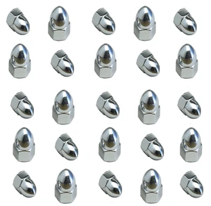 Confezione Dadi a Cupola Cromati High Crown M6 (Confezione da 25 Dadi) - Foto 1 di 1