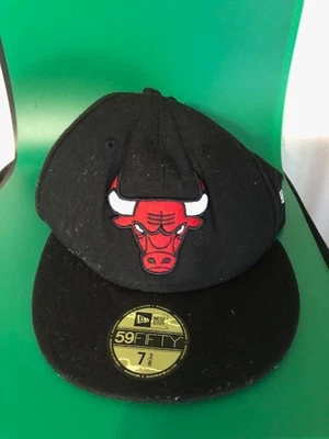 Sombrero negro Chicago Bulls talla 7 3/8 New Era 59FIFTY Foto 1 de 4
