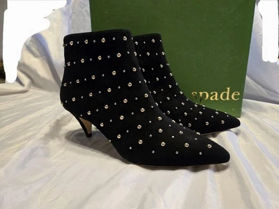 Botines Kate Spade Starr de gamuza con tachuelas adornos dorados/plateados 8M 2,5"  Foto 1 de 4