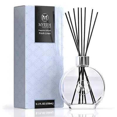 Fresh Linen Scented Reed Diffuser Set with 8 Rattan Diffuser Sticks,150 ml, A... - Image 1 of 4