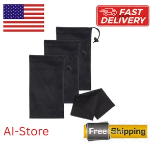 Premium Microfiber Sunglasses Pouch with Spring Fastener - Picture 1 of 4