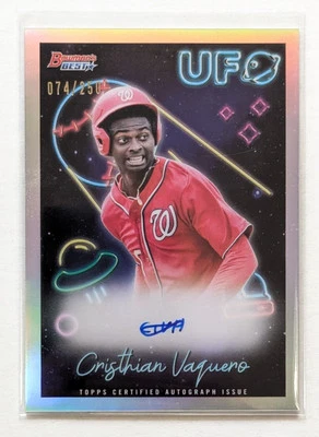 2022 Bowman's Cristhian Vaquero Best Bowman UFO Autograph Auto /250 #UFOA-CV - Image 1 of 2