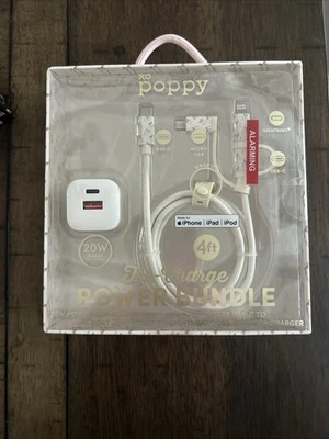 XO Poppy Fast Tri-Charging USB-C,Micro USB, FOR iPHONE~iPAD~iPOD 4 FT Cable NIB - Image 1 of 4