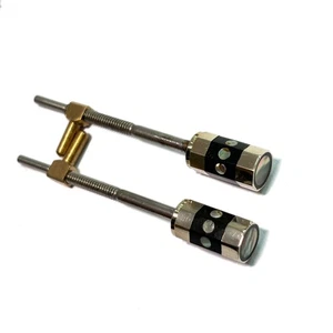 2× 4/4 Violin Nickel Silver Button 8 Abalone Dots Inlaid Screw - Picture 1 of 4