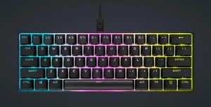 Corsair K65 RGB Mini 60% Mechanical Gaming Keyboard Cherry MX Red Deutsche Ver - Afbeelding 1 van 5