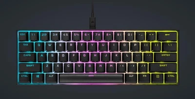 Corsair K65 RGB Mini 60% Mechanical Gaming Keyboard Cherry MX Red Deutsche Ver - Image 1 of 4