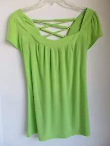 WRAPPER Women's Sz M Shirt Top Open-Back Blouse w/Laces Show off Summer Tan! NWT - Picture 1 of 12