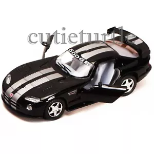 Coche de juguete diecast Kinsmart Dodge Viper GTS R 1:36 negro con rayas plateadas - Imagen 1 de 1