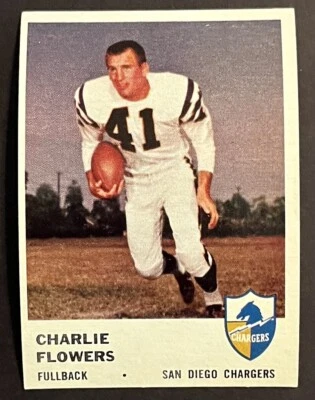 1961 FLEER #156 CHARLIE FLOWERS SAN DIEGO CHARGERS COLLEGE HOF @ SOFT CORNERS 1 - Image 1 of 2