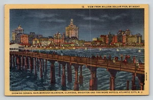 Postkarte New Jersey Nachtansicht Million Dollar Pier Atlantic City Leinen unbesendet - Bild 1 von 2