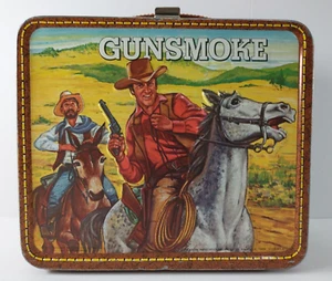 Vintage 1973 Gunsmoke METAL LUNCHBOX With Original Thermos NICE EXAMPLE Rare! - Picture 1 of 21