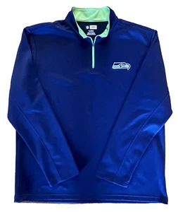 NFL Team Apparel Seattle Seahawks Mens XL 1/4 Zip Pullover Blue Green Shirt - Picture 1 of 7
