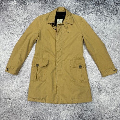 Cappotto Thomas Burberry da uomo vintage caldo beige fodera in lana taglia L