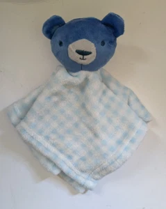 Lucky Moon BEAR LOVEY blau Gingham Plaid Baby Plüsch Sicherheitsdecke Teddy 12 Zoll - Bild 1 von 8