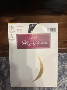 Hanes Silk Reflections Silky Sheer Collection Control Top Pantyhose Barely Black - Picture 1 of 2