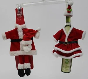 Mr & Mrs Santa Claus Wine Bottle Dressing Cover Great Unique Gift Idea NWT - Picture 1 of 3