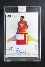 2020-21 Panini Flawless Collegiate Gold Anthony Edwards Patch Auto Card RC #/10