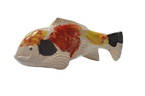 Fish In The Garden - Ceramic Garden Koi - Kohaku Black - Medium Right - Image 1 of 1