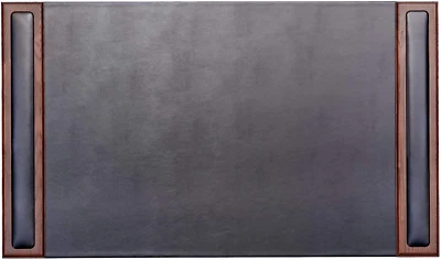 Sottomano Da Scrivania Side-Rail in Pelle Color Noce/Nero, 80 X 50 Cm - Immagine 1 di 4