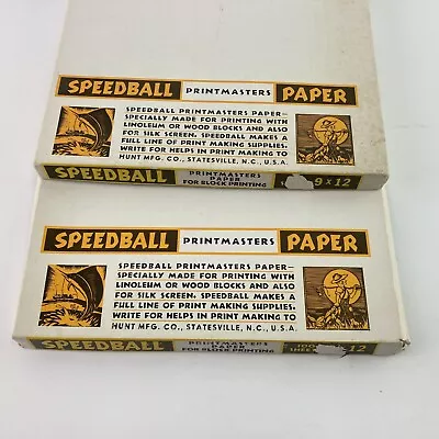 Lote De 2.100 Hojas Speedball Block Papel De Impresión 9x12 Printmasters Arte Seda Madera • 134.01€