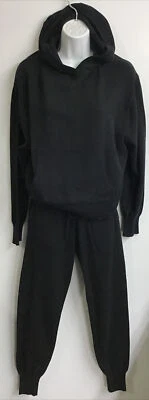 Traje de chándal Something azul marino negro algodón/cachemira sudadera con capucha y pantalones talla XS Foto 1 de 4
