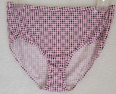 Jockey Juniors Womens Brief Underwear Size 8 Purple Black Polka Dot NEW - Image 1 of 4