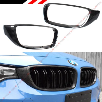 PARA BMW F32 F33 F36 SERIE 4 FIBRA CARBONO RIÑÓN PARRILLA INSERTAR EMBELLECEDOR CUBIERTA Foto 1 de 4