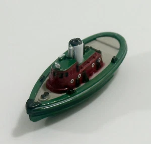 Vintage Micromachine Plastic Tug Boat Ship Green Type Case Toy - Picture 1 of 8