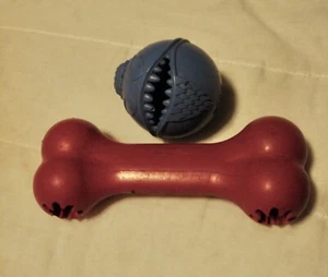 Rubber Dog Treat Dispensing Toys LOT OF 2 - Picture 1 of 4